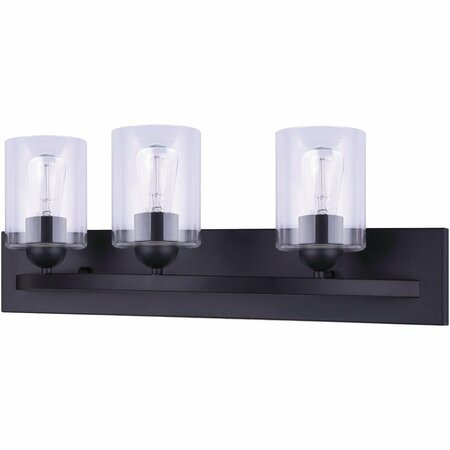 CANARM GS 3Lt Black Clear Vanity Light IVL370A03BK-B